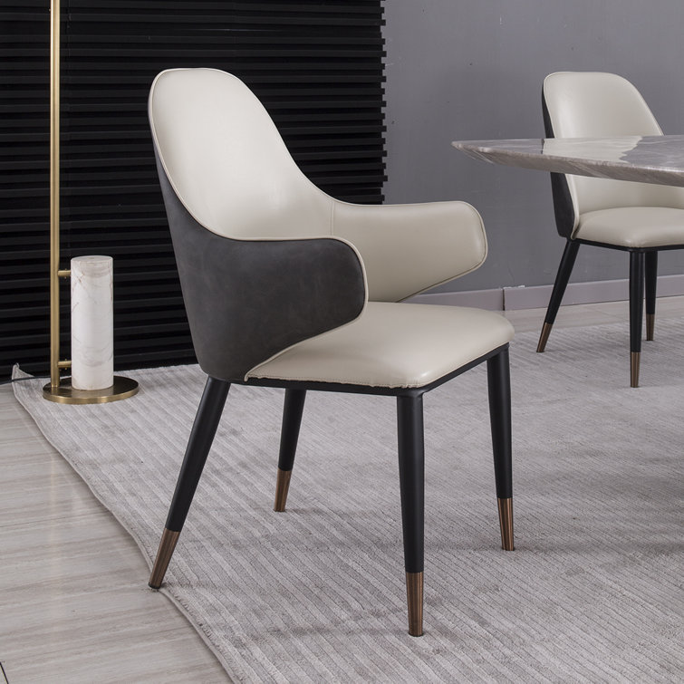 Light gray tufted online dining chair